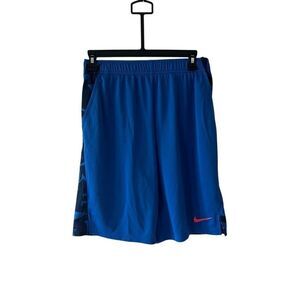 Nike Dri-fit basketball boys shorts NWT blue and black geometric drawstring shor